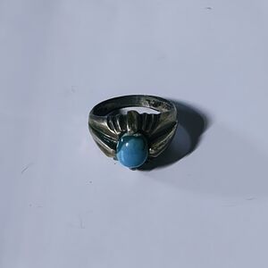 Silver Ring with Turquoise Cabochon